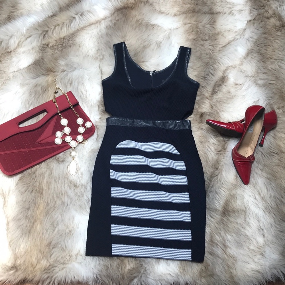 David Helwani Nautical Cutout Bodycon Mini Dress - Size XS